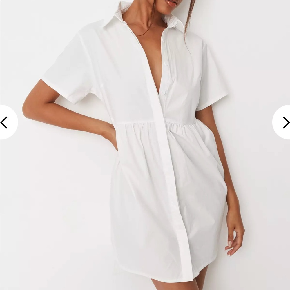 NWT Missguided White Poplin Shirt Dress